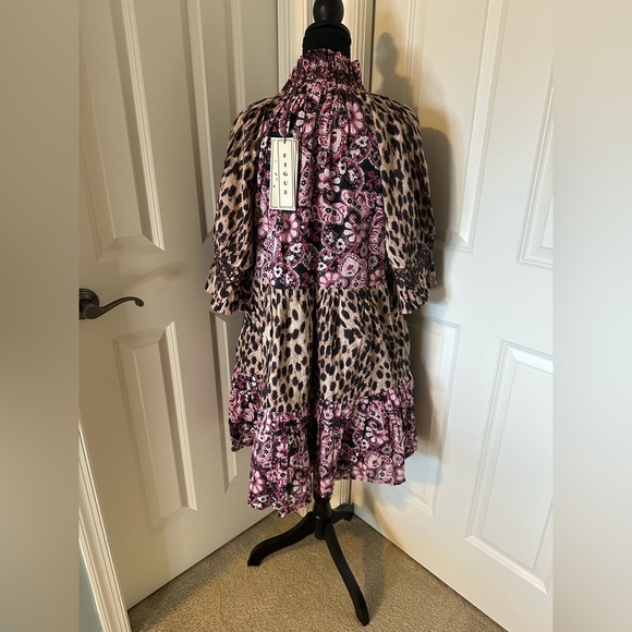 Figue Halina Leopard and Floral Print Women's Dress - Picture 4 of 7